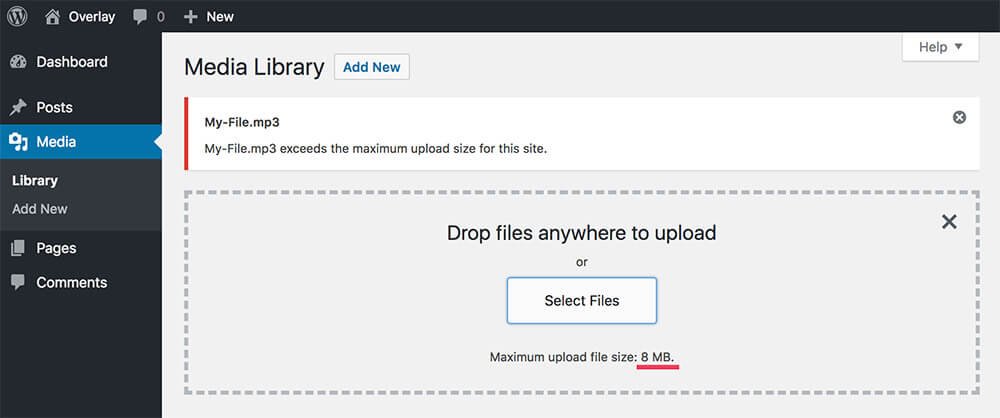 Increase the allowed File Upload Size