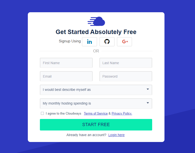 Cloudways - Sign up for Free