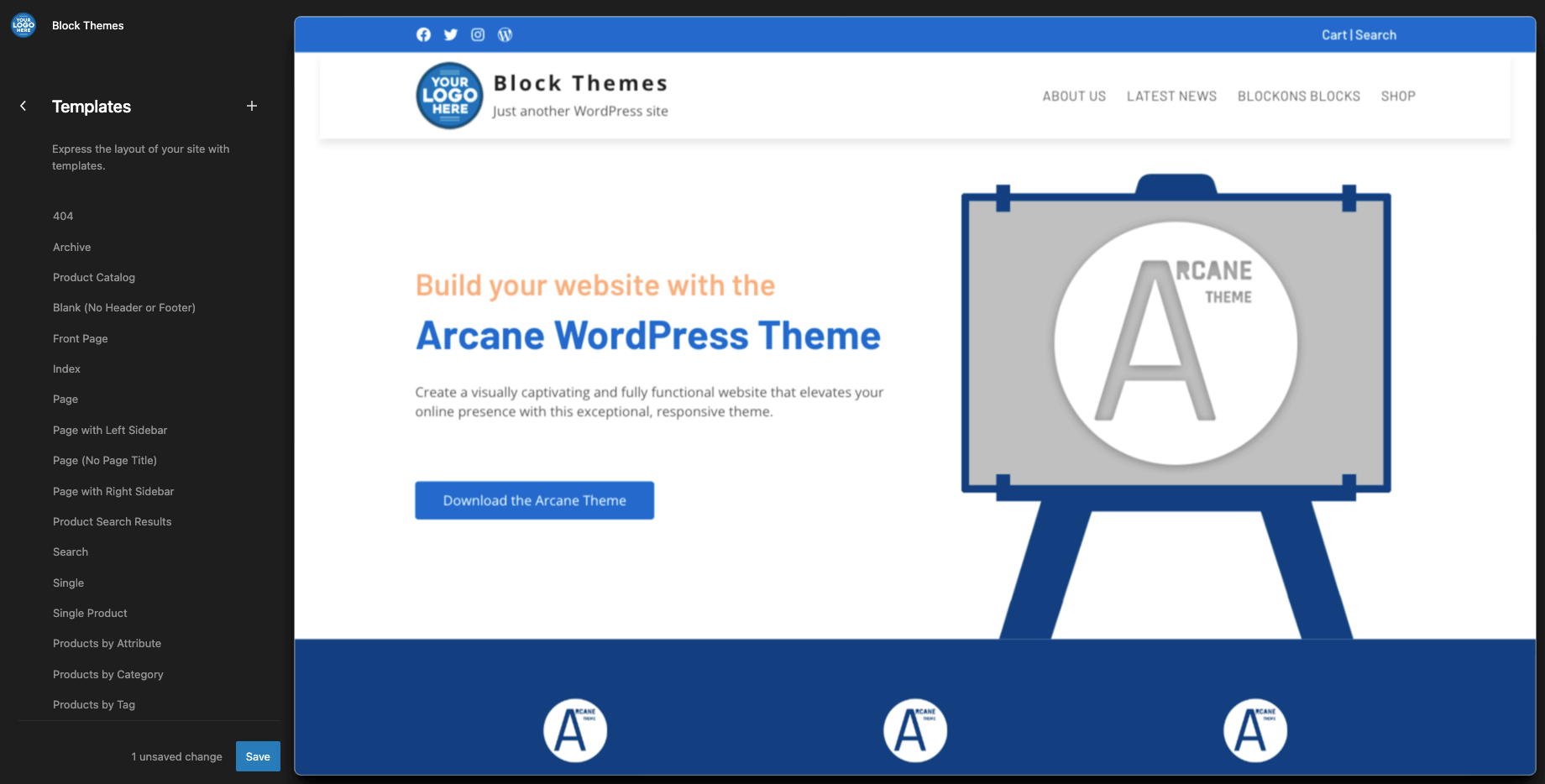 Arcane - Full Site Editing