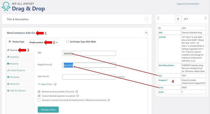 WP All Import - Mapping columns