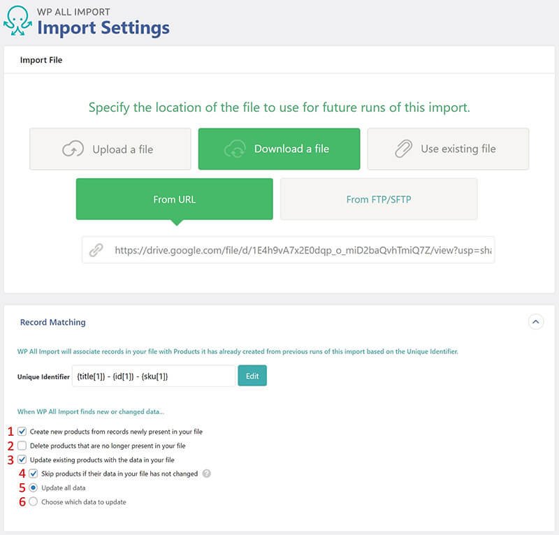 WP All Import - Record Matching