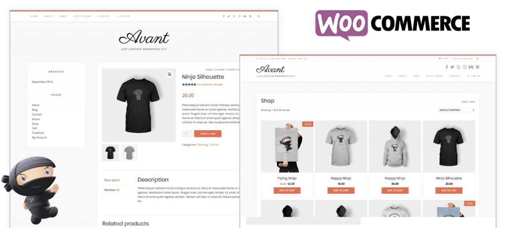 Avant works with WooCommerce to create a beautiful online store to sell your products