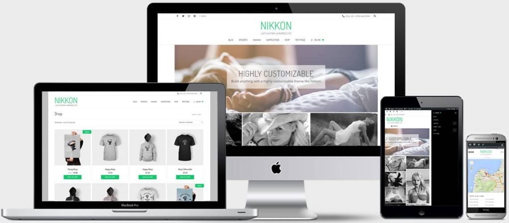 The Nikkon theme is fully responsive and works well on all devices and screen sizes.