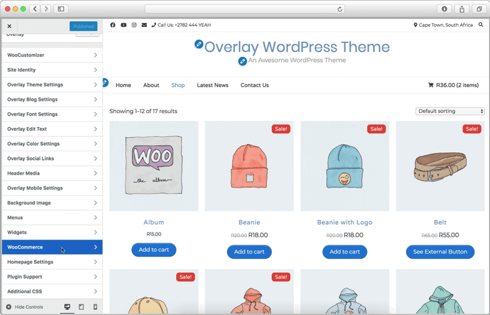 The Overlay WordPress Theme - Customizer Settings