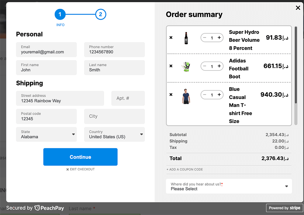 PeachPray for WooCommerce - Order Summary