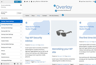 Overlay Advanced Layout Settings