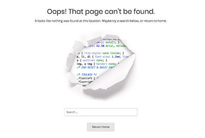 Overlay theme - Customize Error 404 Page