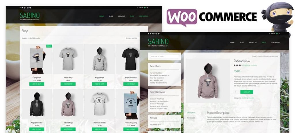 Turn Sabino into a full online WooCommerce store