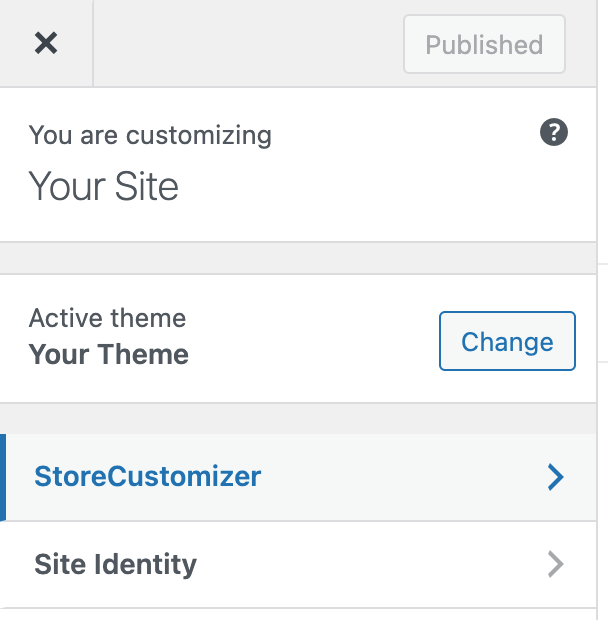 StoreCustomizer Panel in the WordPress Customizer