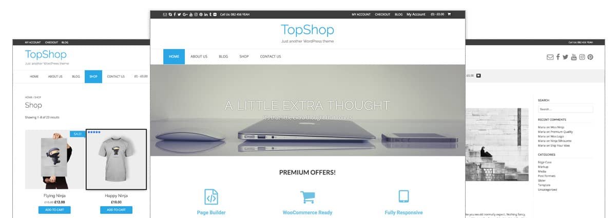 TopShop WordPress Theme - A multipurpose WordPress theme with a clean, professional design