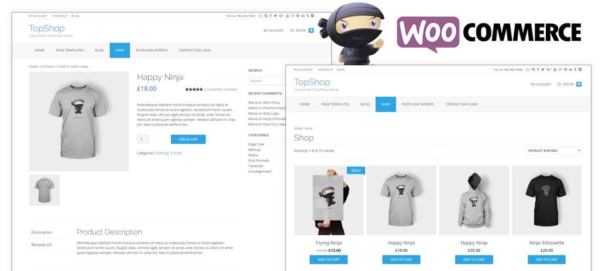 The TopShop WordPress theme integrates perfectly with WooCommerce to create an online store