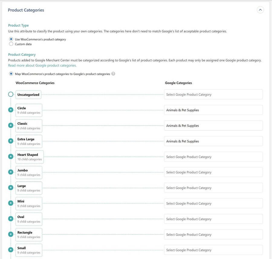 WP All Export - map your WooCommerce product categories to Google product categories