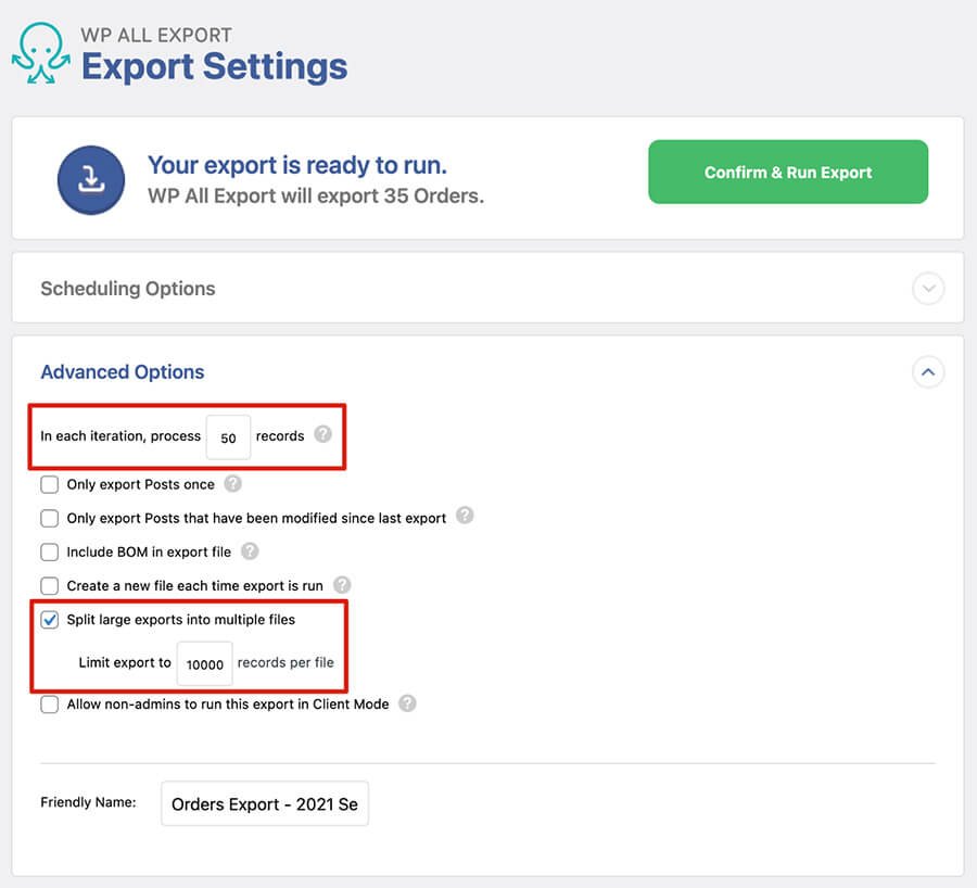 WP All Export - Your export is ready to run