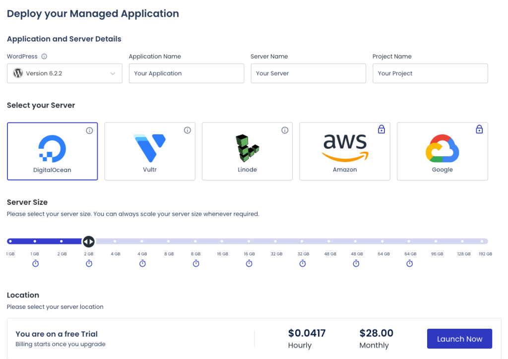 Cloudways Dashboard - setup WordPress hosting with CloudWays