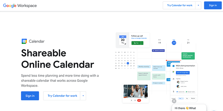 Best Online Calendar Software for Business: Google Calendar: Shareable Online Calendar