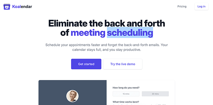 Best Online Calendar Software for Business: Koalender: Schedule Appointments Faster